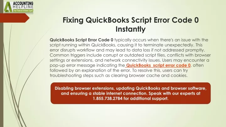 PPT - Expert Tips to Fix QuickBooks Script Error Code 0 PowerPoint ...