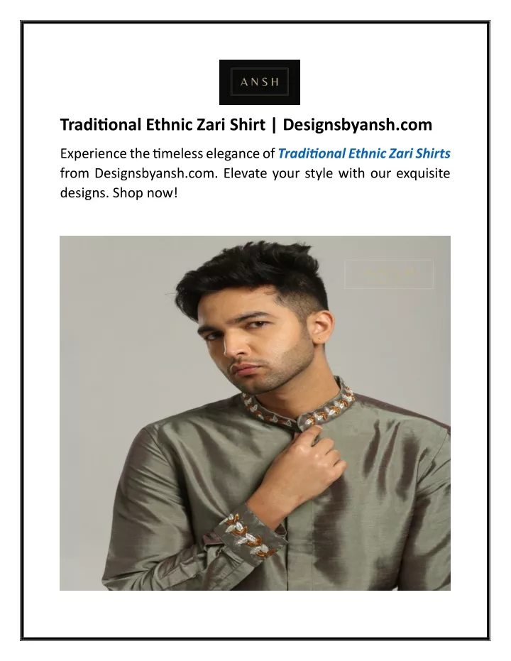 traditional ethnic zari shirt designsbyansh com
