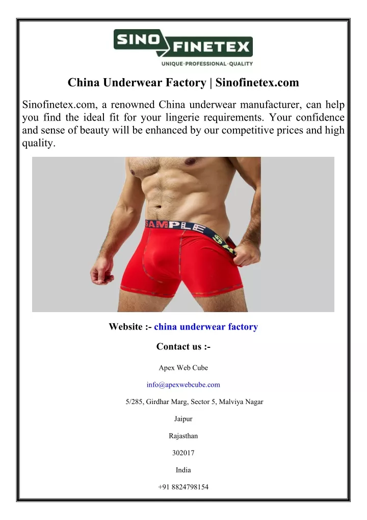 china underwear factory sinofinetex com