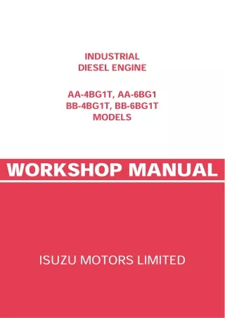 JCB Isuzu Engine AA-6BG1 Service Repair Manual