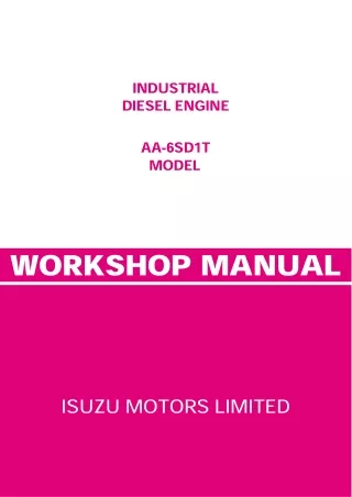 JCB Isuzu Engine AA-6SD1T Service Repair Manual