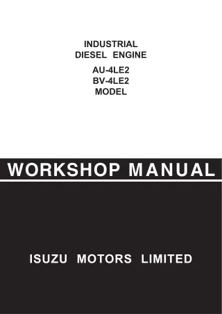 JCB Isuzu Engine AU-4LE2 BV-4LE2 Service Repair Manual