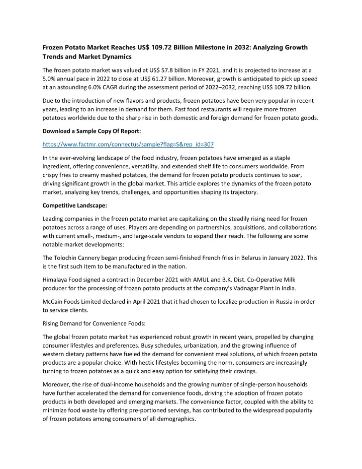 frozen potato market reaches us 109 72 billion