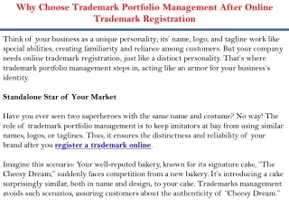 Why Choose Trademark Portfolio Management After Online Trademark Registration