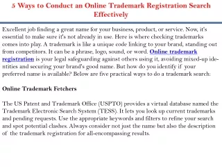 5 Ways to Conduct an Online Trademark Registration Search Effectively