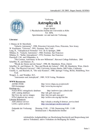 Allgemeine Astrophysik