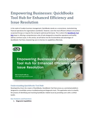 Empowering Businesses QuickBooks Tool Hub for Enhanced Efficiency and Issue Resolution