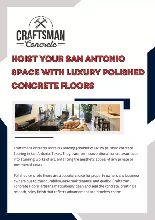Luxury Polished Concrete Floors San Antonio | Craftsman Concrete Floors