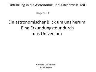 Einführung in die Astronomie, Kapitel 1