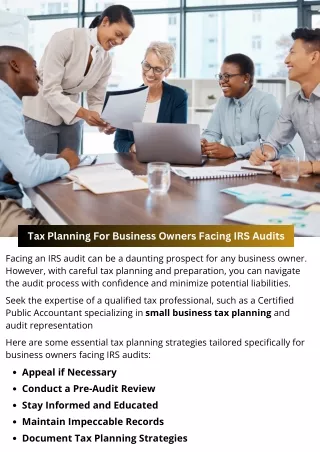 tax planning for business owners facing irs audits