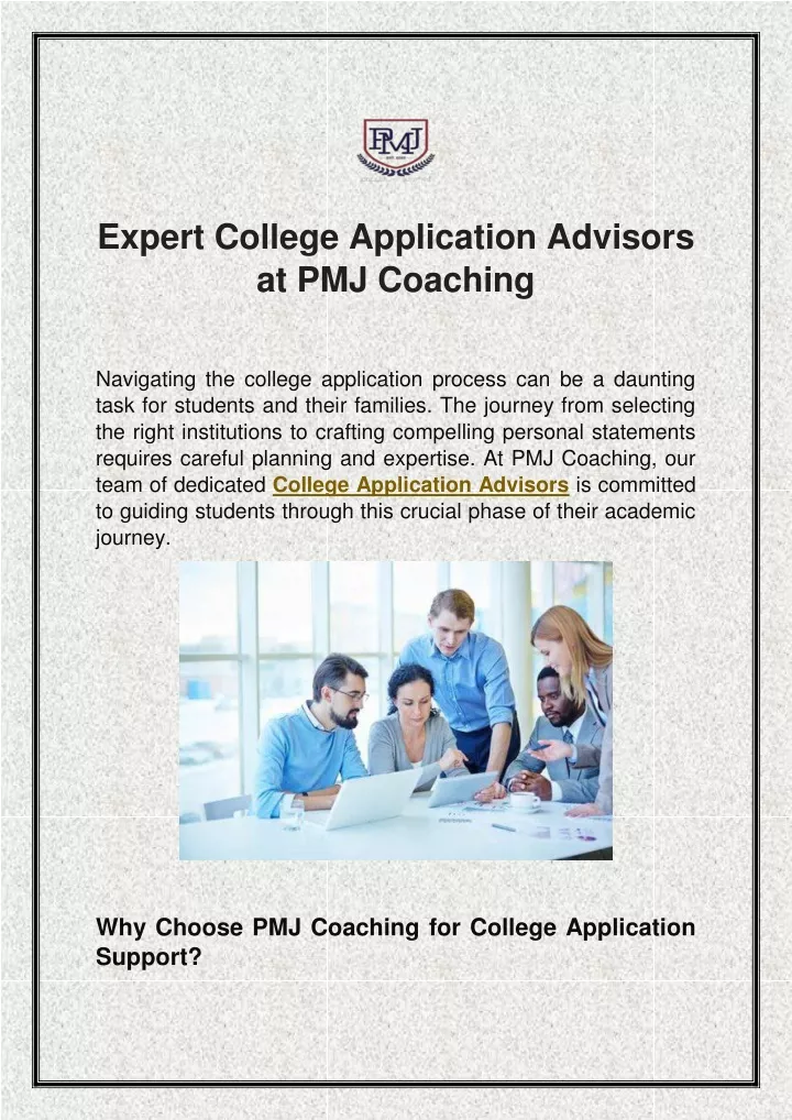 expert college application advisors