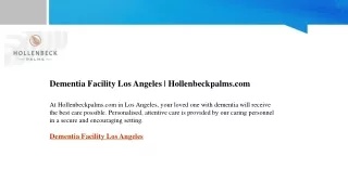 dementia facility los angeles hollenbeckpalms