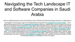 Navigating the Tech Landscape IT and Software Companies in Saudi Arabia
