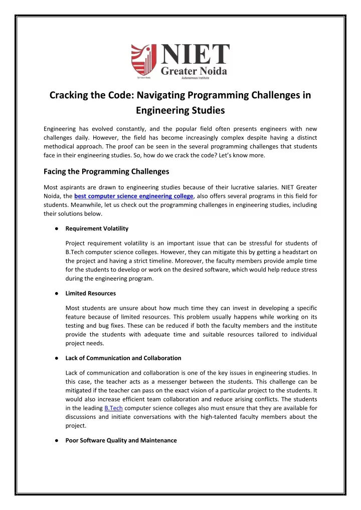 cracking the code navigating programming