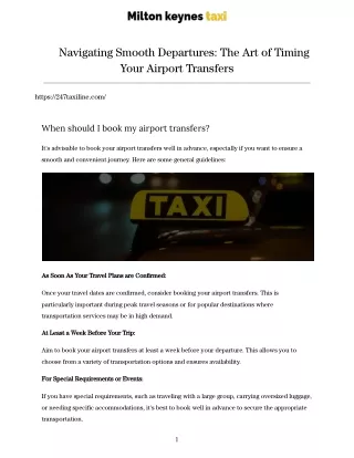 Navigating Smooth Departures_ The Art of Timing Your Airport Transfers