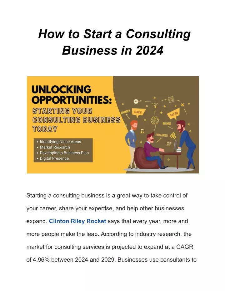 how to start a consulting business in 2024