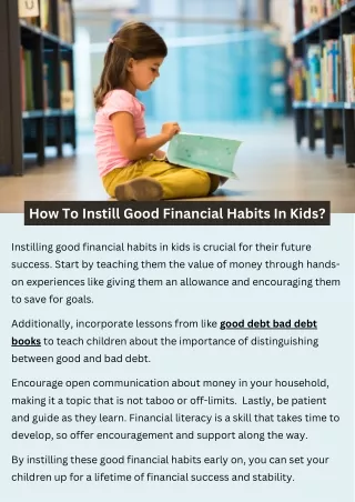 How to Instill Good Financial Habits in Kids?
