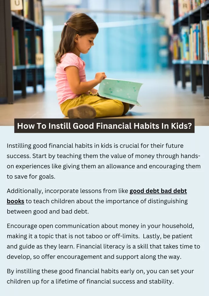 how to instill good financial habits in kids