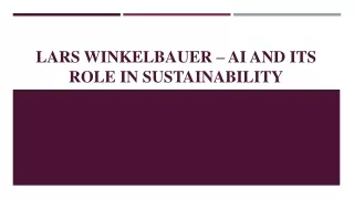 Lars Winkelbauer – Ai And Its Role In Sustainability