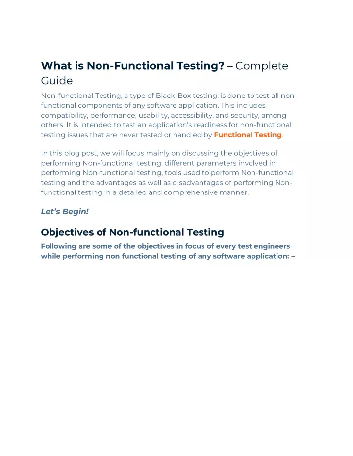 what is non functional testing complete guide