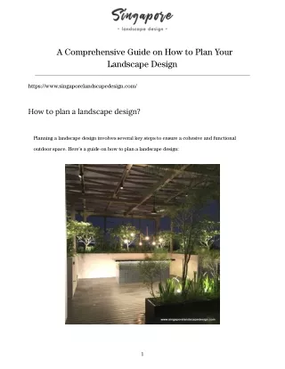 A Comprehensive Guide on How to Plan Your Landscape Design