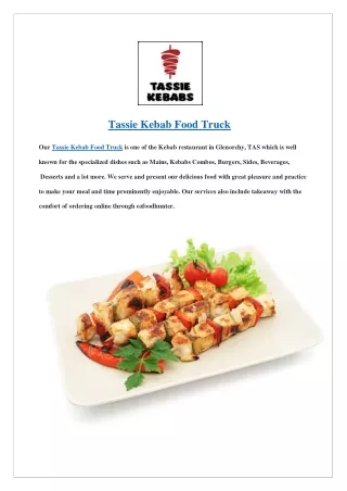 Extra $7 off- Tassie Kebab Food Truck Menu Glenorchy- Order now!!