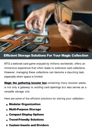 Efficient Storage Solutions For Your Magic Collection