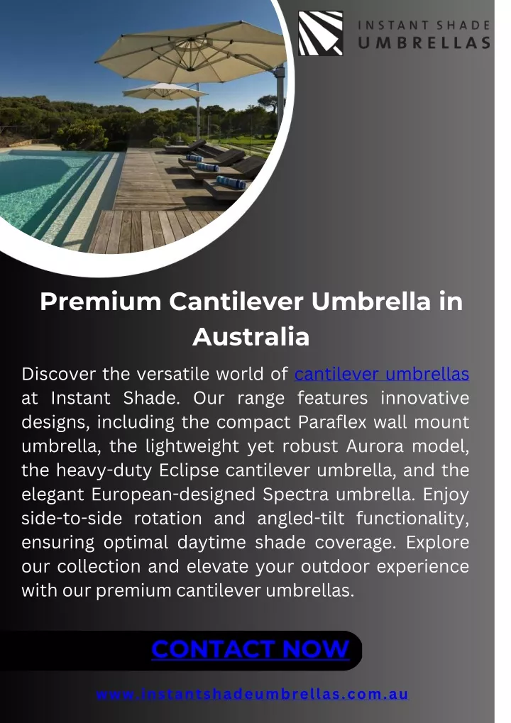premium cantilever umbrella in australia