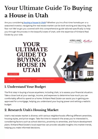 Your Ultimate Guide To Buying a House in Utah