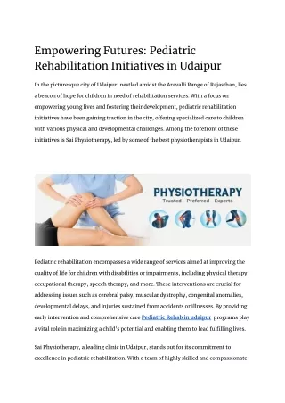 empowering futures pediatric rehabilitation