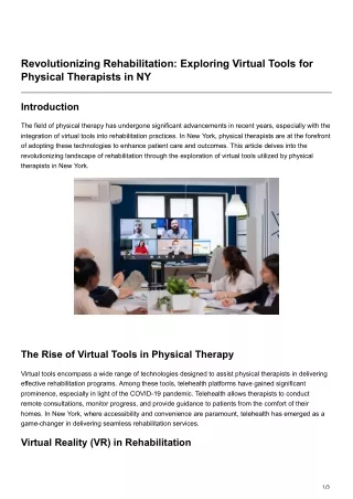 revolutionizing rehabilitation exploring virtual