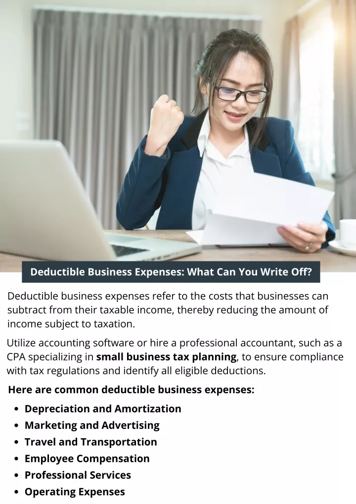 deductible business expenses what can you write