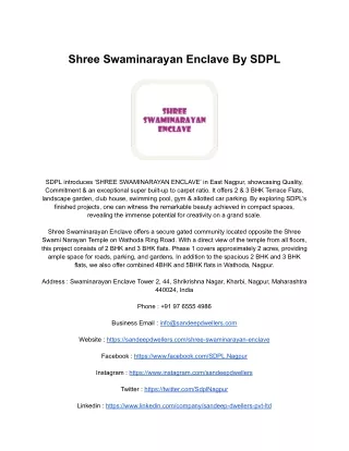 Shree Swaminarayan Enclave By SDPL