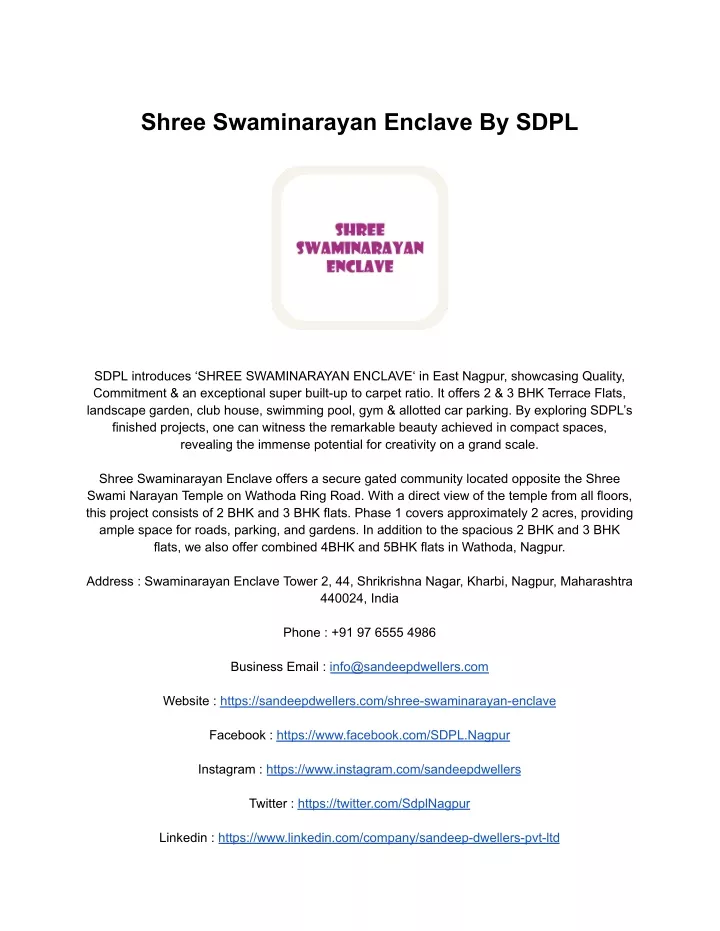 shree swaminarayan enclave by sdpl