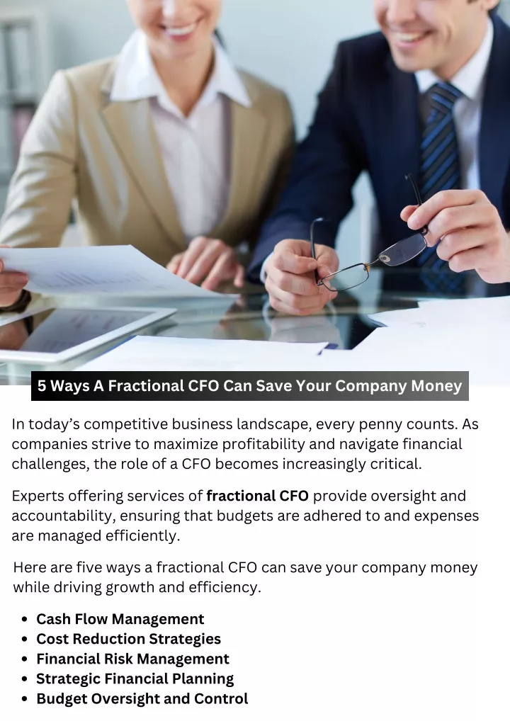 5 ways a fractional cfo can save your company