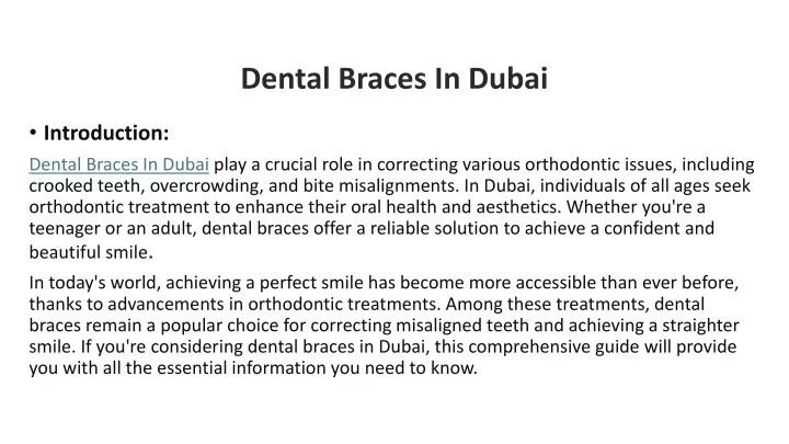 dental braces in dubai