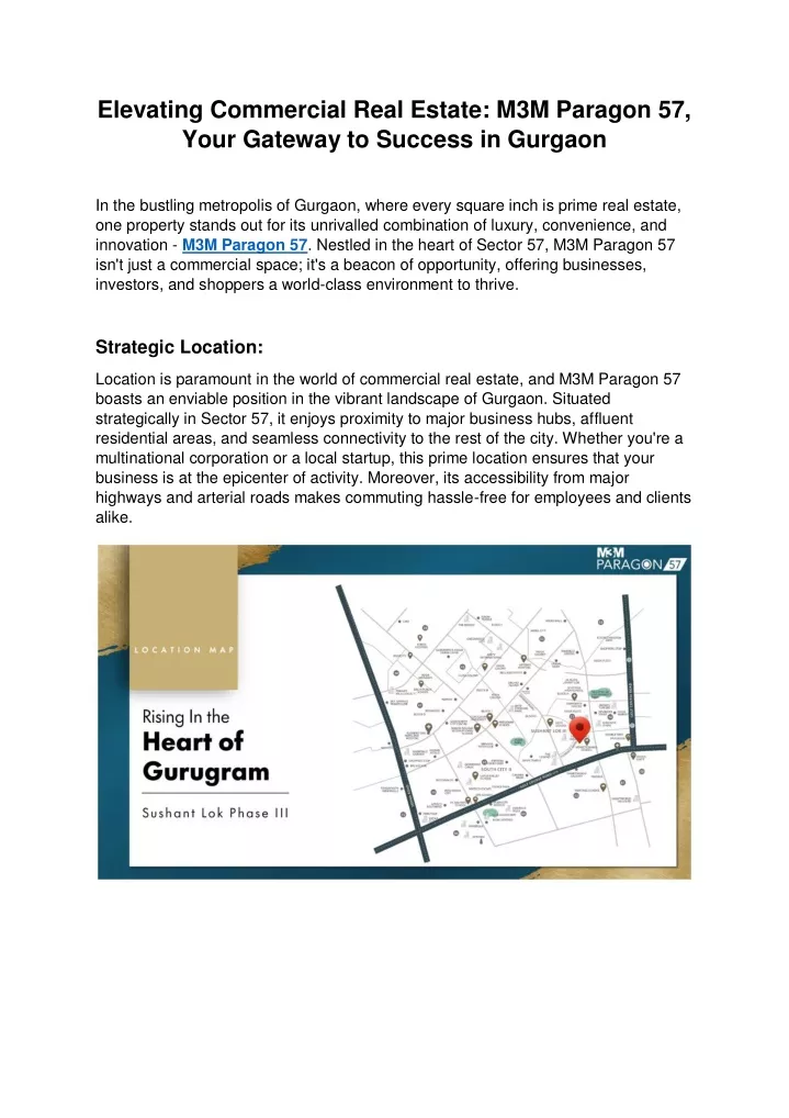 elevating commercial real estate m3m paragon