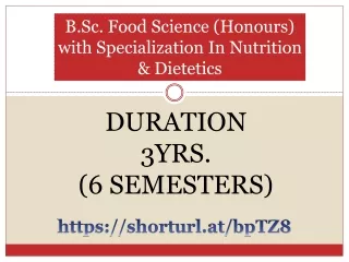 B.Sc. Food Science (Honours)