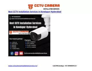 Best CCTV Installation Services in Kondapur Hyderabad