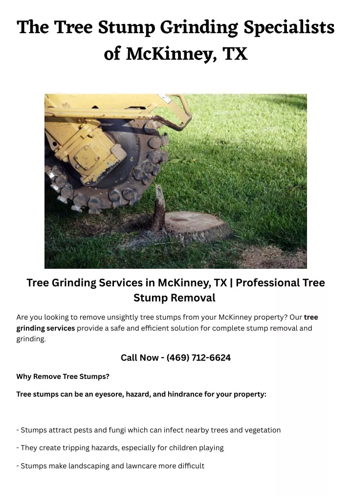 the tree stump grinding specialists of mckinney tx