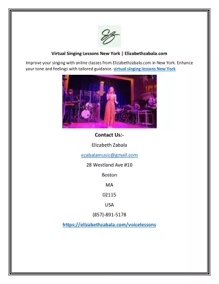 Virtual Singing Lessons New York | Elizabethzabala.com