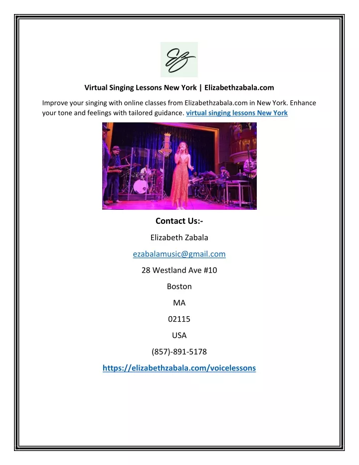 virtual singing lessons new york elizabethzabala