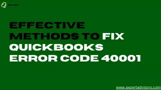 Full Guide to Eliminate the QuickBooks Error 40001