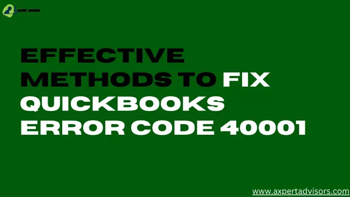 effective methods to fix quickbooks error code