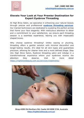 Elevate Your Look at Your Premier Destination for Expert Eyebrow Threading