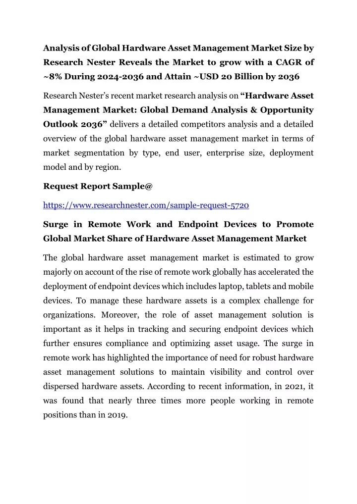 analysis of global hardware asset management