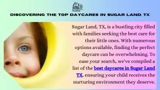 Best Daycares in Sugar Land, TX Quality Care for Your Child