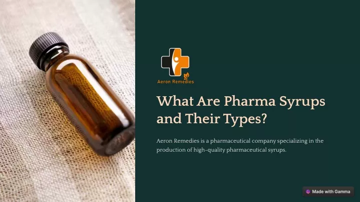 what are pharma syrups and their types