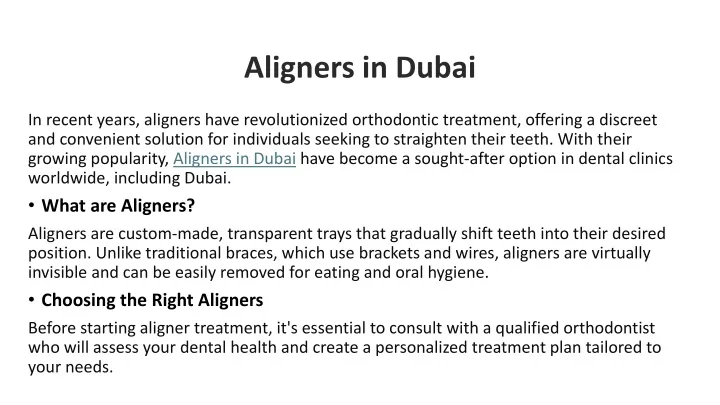 aligners in dubai