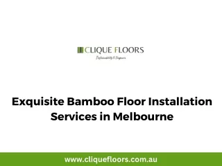 Exquisite Bamboo Floor Installation Services in Melbourne